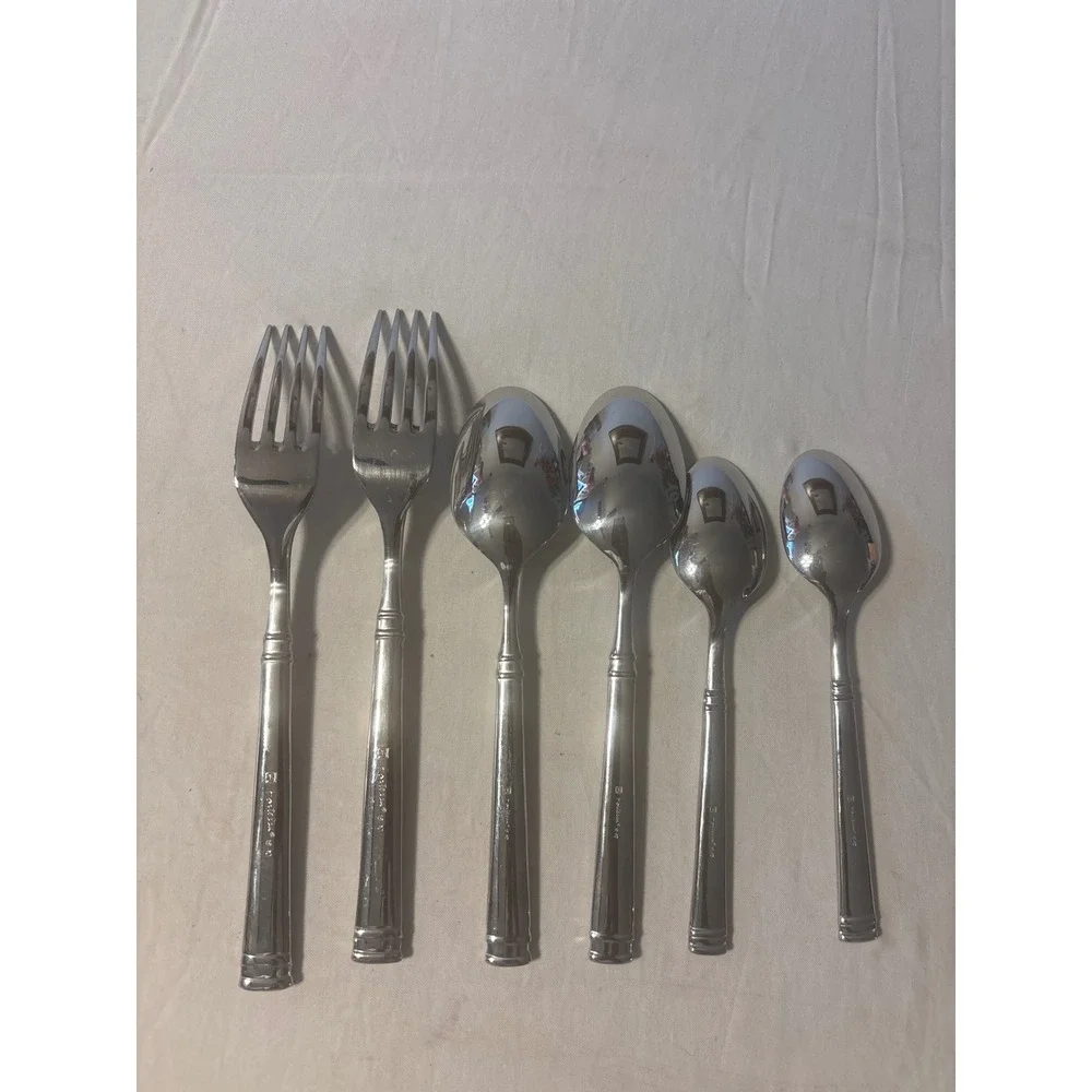 Fortessa Flatware Set 6pc 18/10 Stainless Steel Silver Excellent Lucca Pattern